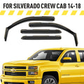 AEROGUYS In-Channel Window Deflectors Extra Durable Window Visors Rain Guards Fit for Chevrolet (Chevy) Silverado 1500 2014-2018 Crew Cab; Sun Visors; Wind Vent Visors; Truck Accessories -4pcs. AG0421