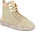 Ninety Union Foxy High Top Athletic Fashion Sneaker with Rhinestones 9 Gold
