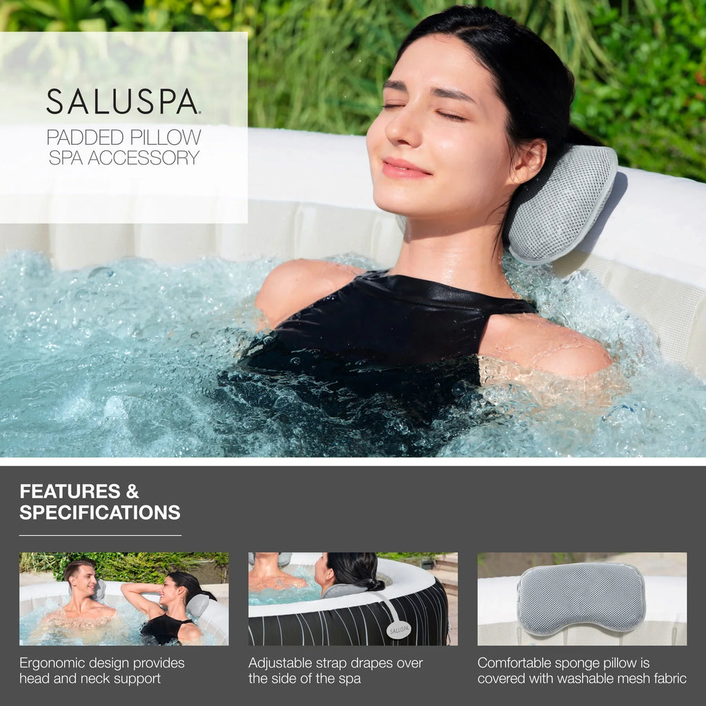 Bestway SaluSpa Cancun Blow-up Hot Tub w/2 SaluSpa Spa Seat & 2 Pillows