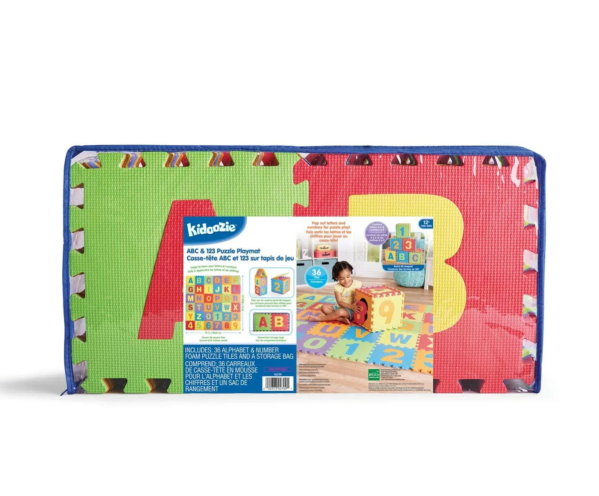 Kidoozie ABC & 123 Puzzle Playmat; Foam Playmat with Storage Bag for Toddler or Preschooler; Ages 12m+