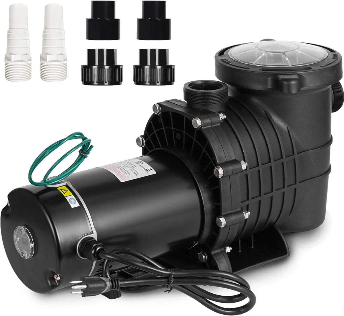 2 Self Primming Pool Pump; Inground Above Ground Swimming Pool Pump Upgraded 110V/220V Dual Voltage; 1500W 60HZ Single Speed Pumps With Strainer Basket Silent Operation