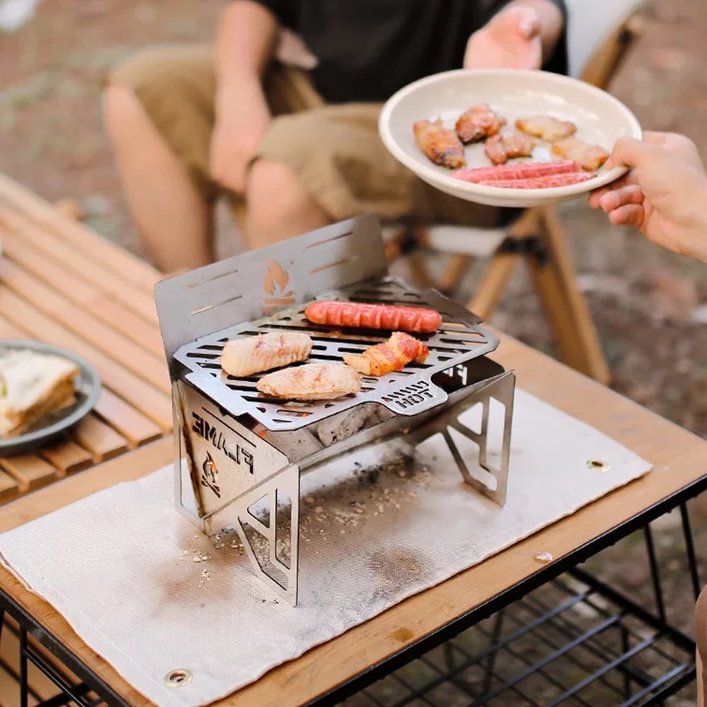 Nebublu Stainless Steel Furnace; Portable Camping Stove for Picnic BBQ Cooking