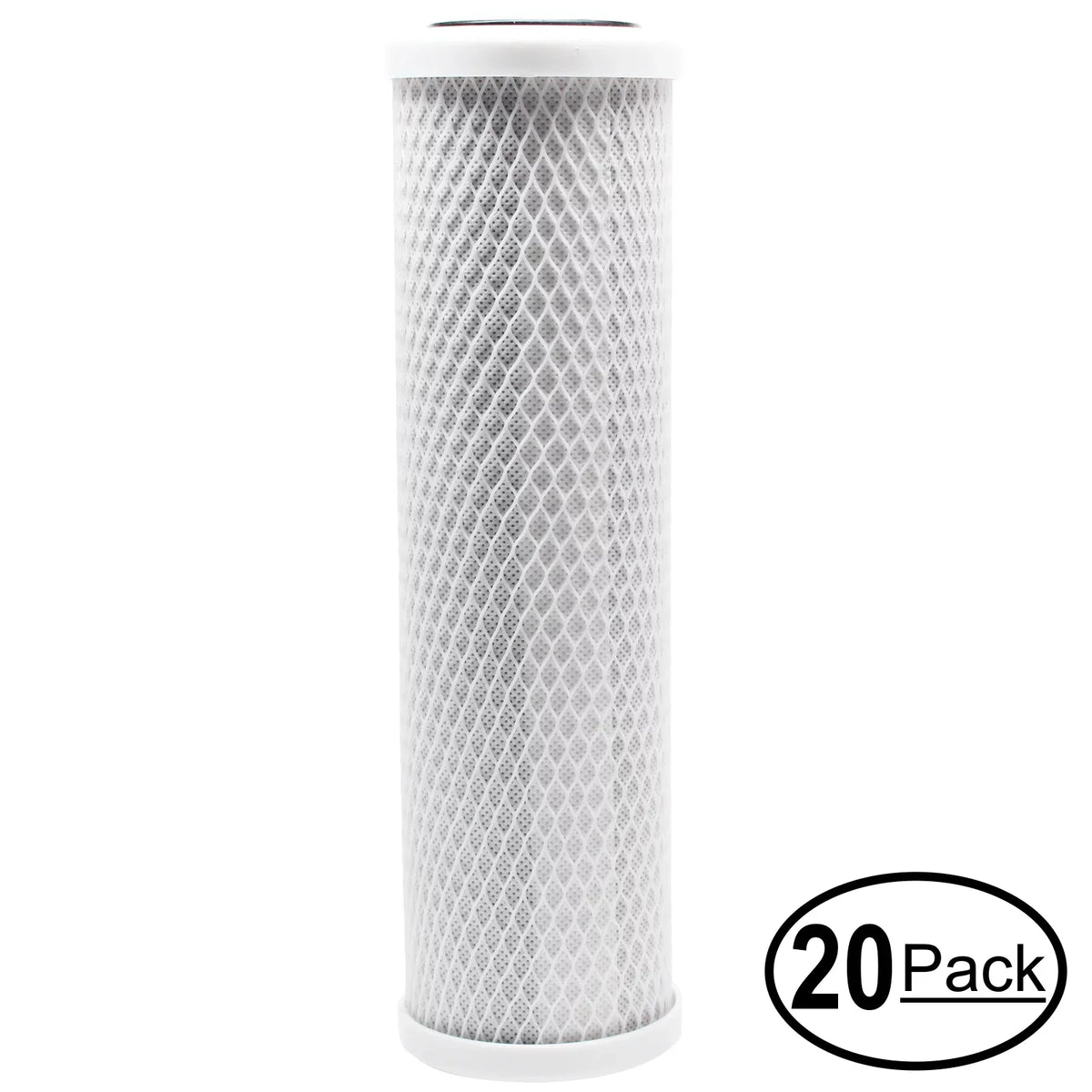 20-Pack Replacement for H2O Distributors H2O-RUS-200-I Activated Carbon Block Filter - Universal 10 inch Filter for H2O Distributors Under Sink Filter - Denali Pure Brand