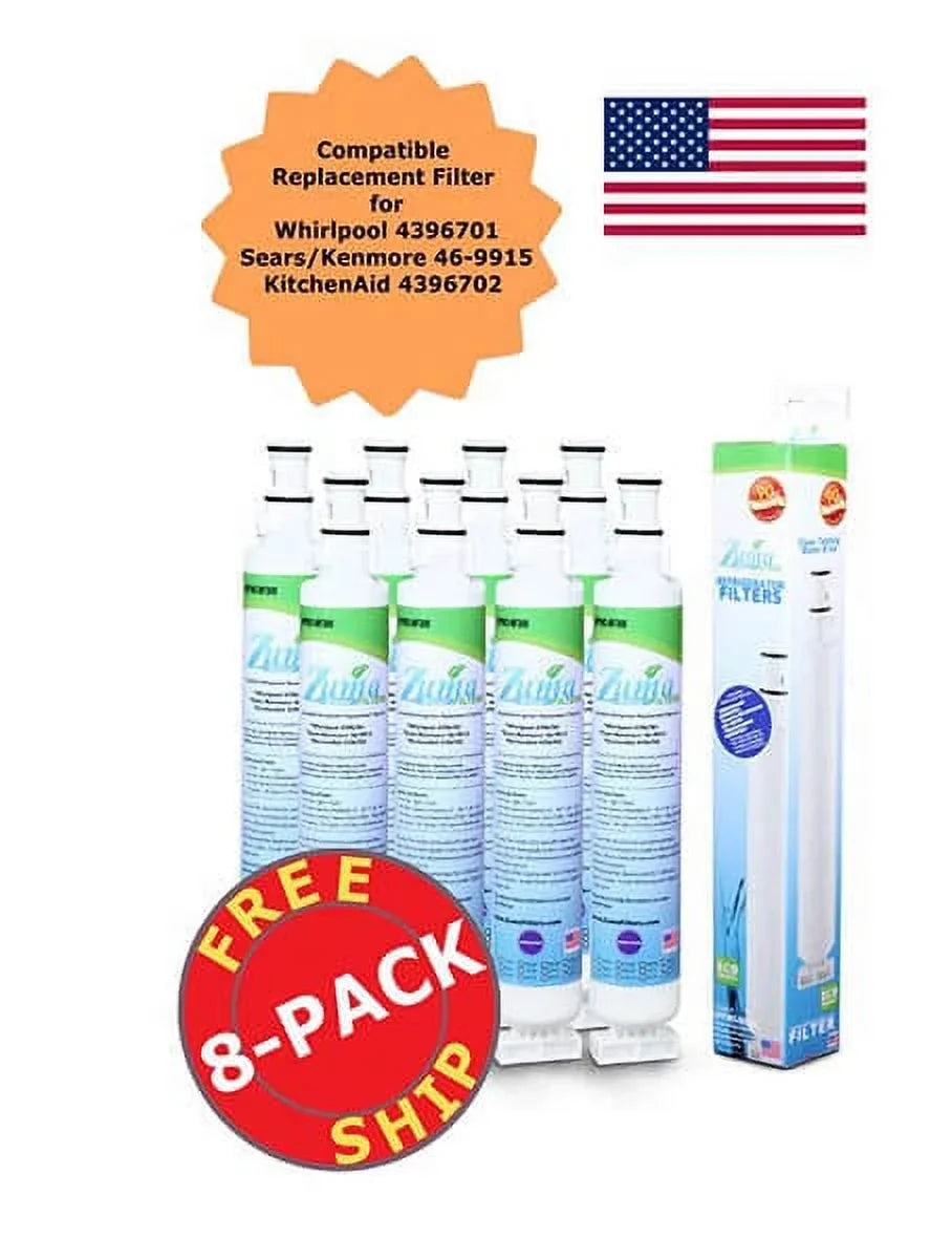 ZUMA Brand ; Water and Ice Filter ; Model # OPFW3-RF300 ; Compatible with Whirlpool® RWF1021 - 8 Pack - Made in U.S.A.
