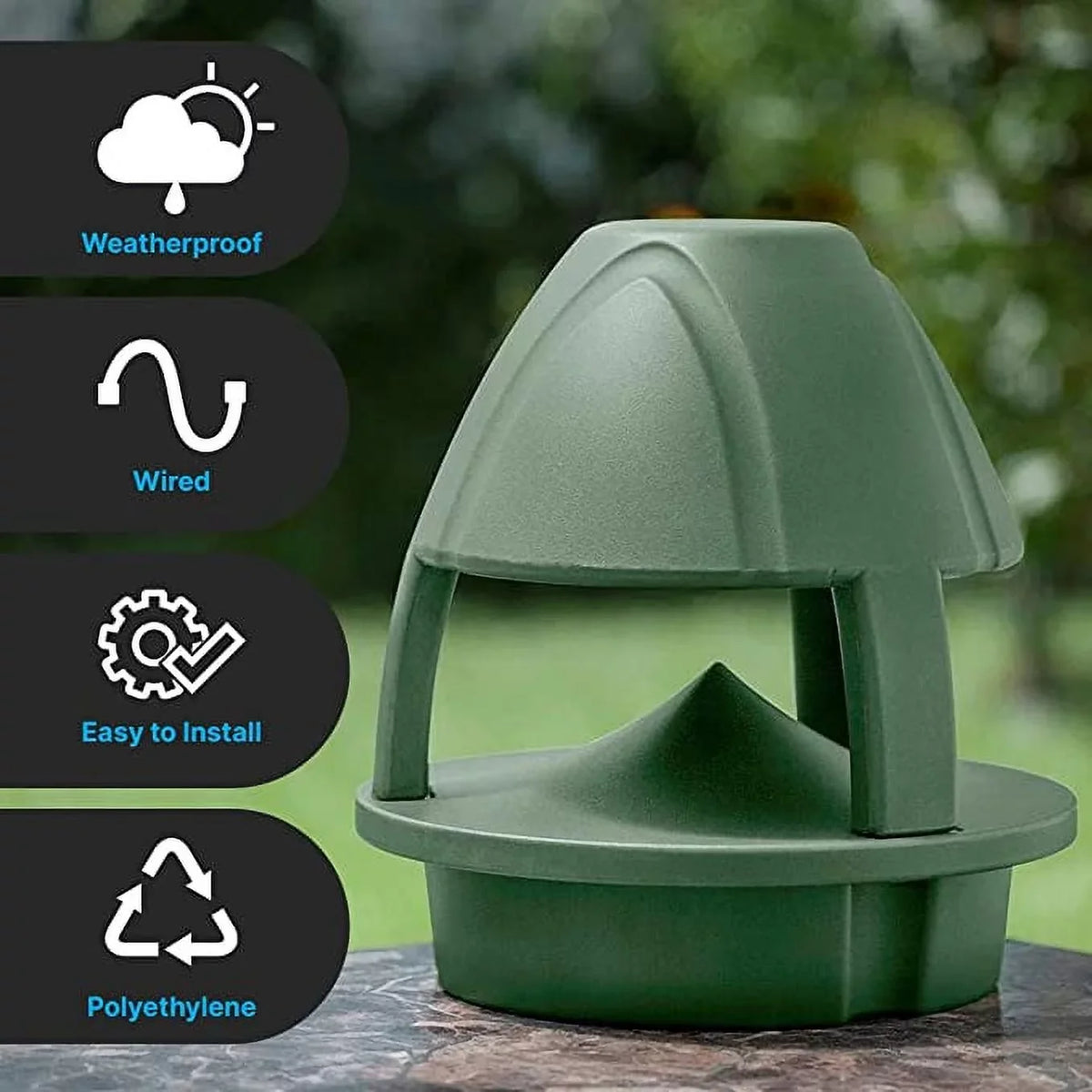 Pyle 6.5 cm Olive Green Passive speaker Waterproof Outdoor Garden Passive Speaker (Green)