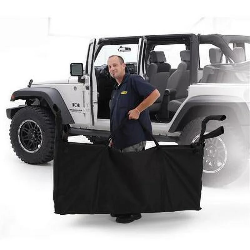 Smittybilt 596301 Hard Door Storage Bags - Pair - Black Fits select: 2015-2018 JEEP WRANGLER UNLIMITED; 2012-2014 JEEP WRANGLER