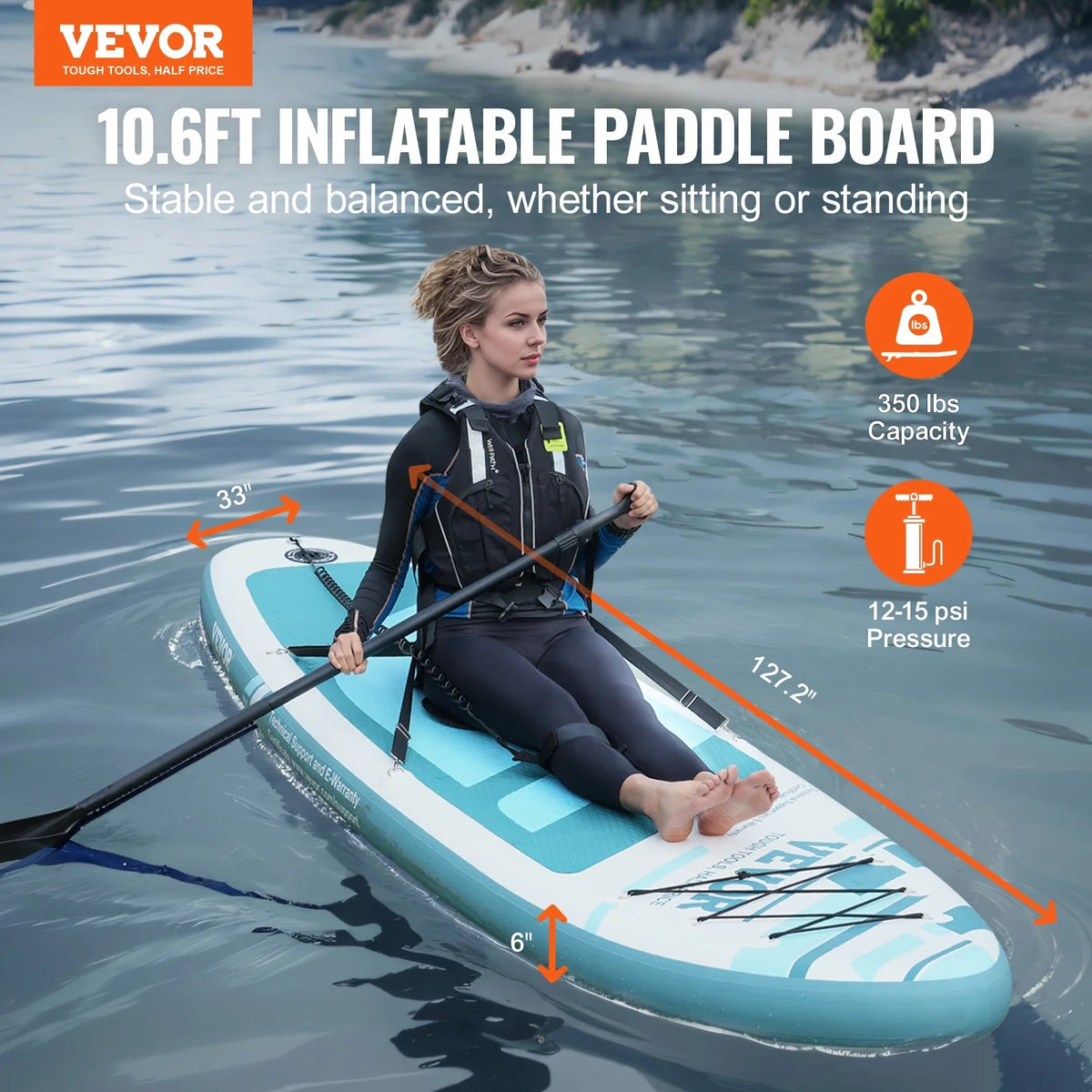 10.6 ft Kayak Board Air-filled Stand Up Paddle Board with Seat Accessory