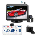 Digital Signal Wireless Backup Camera Support 2 Cameras; License Plate Rear View Camera for Car; Vehicle Universal Backup Cameras System with 5" Monitor