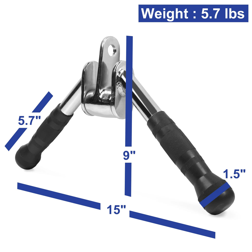 XPRT Fitness Revolving V-Bar Press Down Cable Machine Attachment | Heavy-Duty Steel; Ergonomic Grip; Rotating Swivel; Tricep Pulldown Attachment | Gym Equipment for Lat Pulldowns; Arm Workouts; Streng
