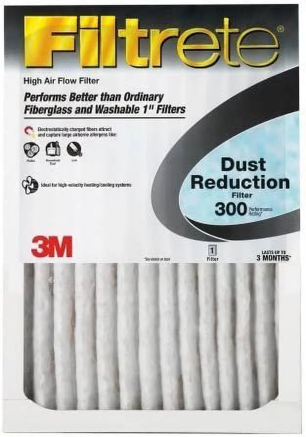 3M 301DC-6 Basic Dust & Lint Reduction Pleated Air Filter; 3 Months; 16x25x1-In. - Quantity 6