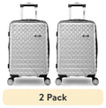 (2 pack) iFLY Hardside Spectre Versus Clear Carry-On Lugagge; 20"; Silver