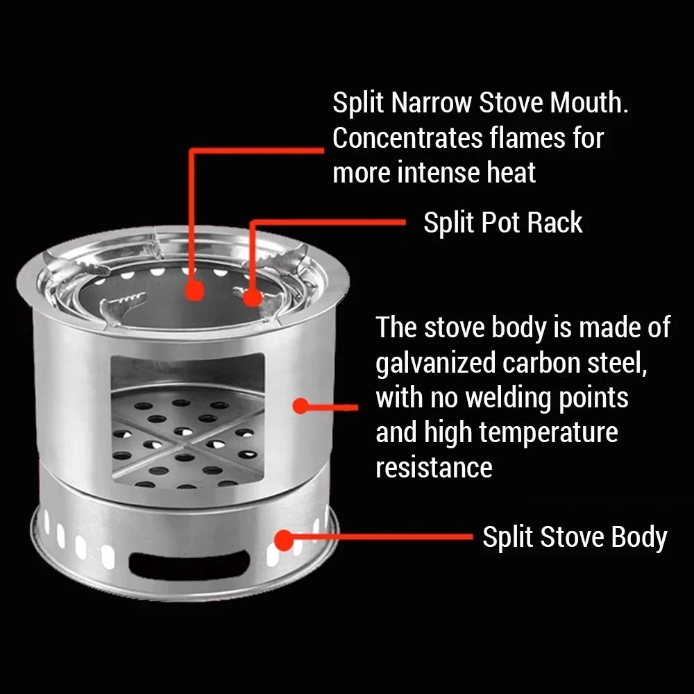 Versatile Camping Stove by [Brand]; Portable Wood Stove for Picnic Backpacking