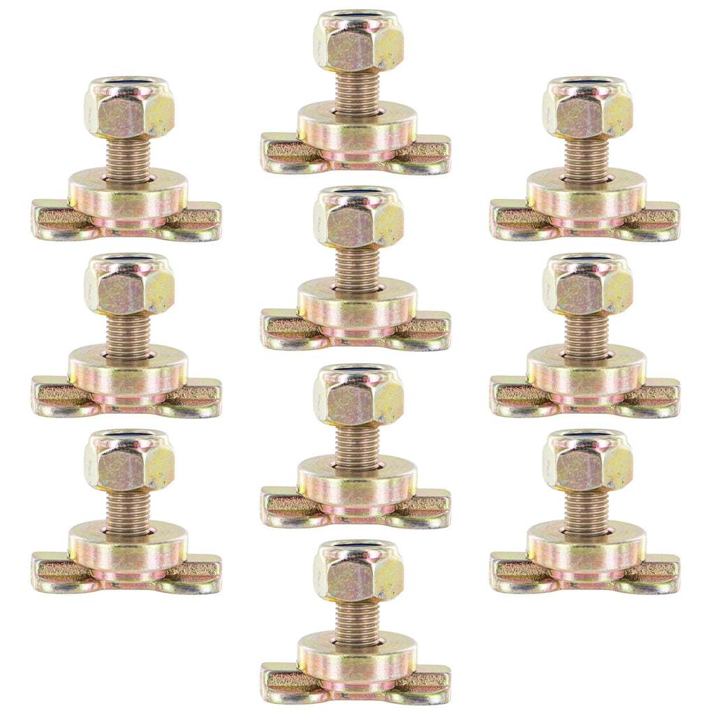 US Cargo Control L Track Double Lug Threaded Stud Fitting; Use With L Track Rails In Your Truck Or Trailer To Create Heavy-Duty Bolt Down Anchor Points; Working Load Limit Of 1;833 Pounds; 10 Pack