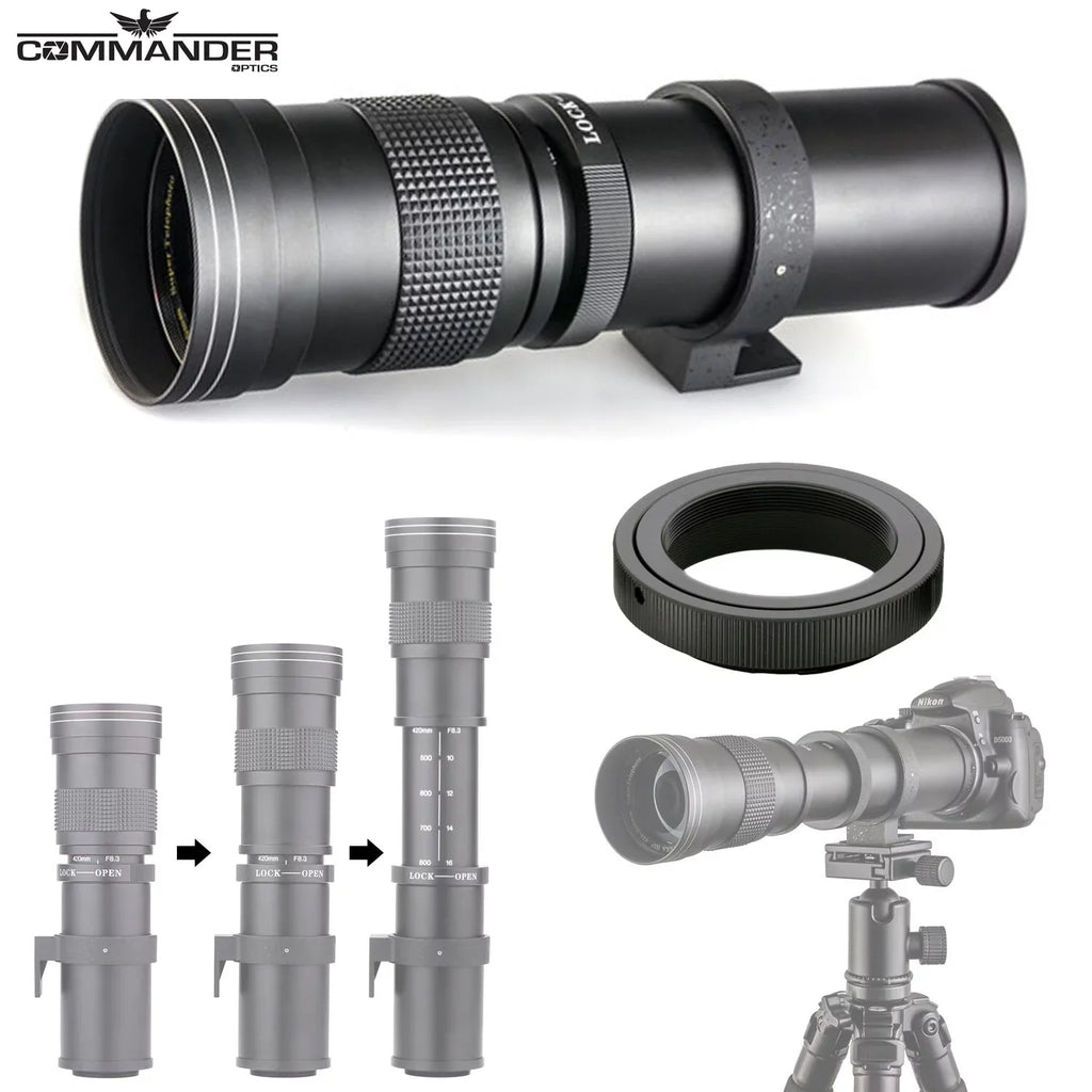Canon EOS R5 Full Frame Mirrorless Camera with RF 24-105mm STM & 75-300mm III + 420-800mm HD Lenses; Accessories: 2X 64GB Memory Cards; LED Video Light; Microphone; Extra Battery; Case & More