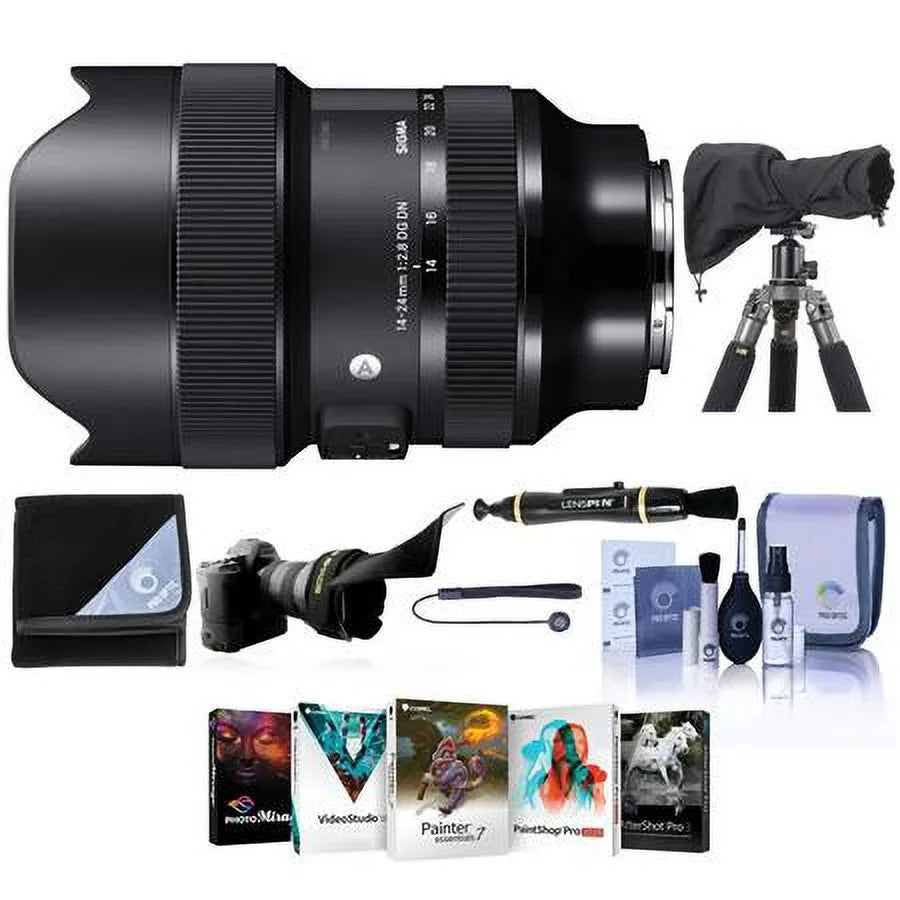 14-24mm f/2.8 DG DN ART Lens for Sony E; Bundle with PC Software Kit; RainCoat Rain Sleeve; Cleaning Kit; Flex Lens Shade; Lens Cap Tether; Lens Wrap; Lens Cleaner