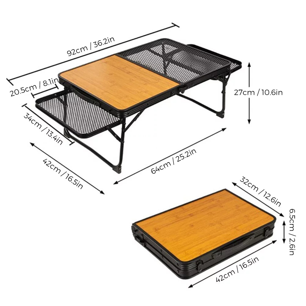 Dcenta Folding Table; Portable and Lightweight Camping Picnic Cooking Station; Food Prep Table for Cooking