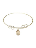 8 inch Round Double Loop Bangle Bracelet w/ St. Isaac Jogues in Gold-Filled