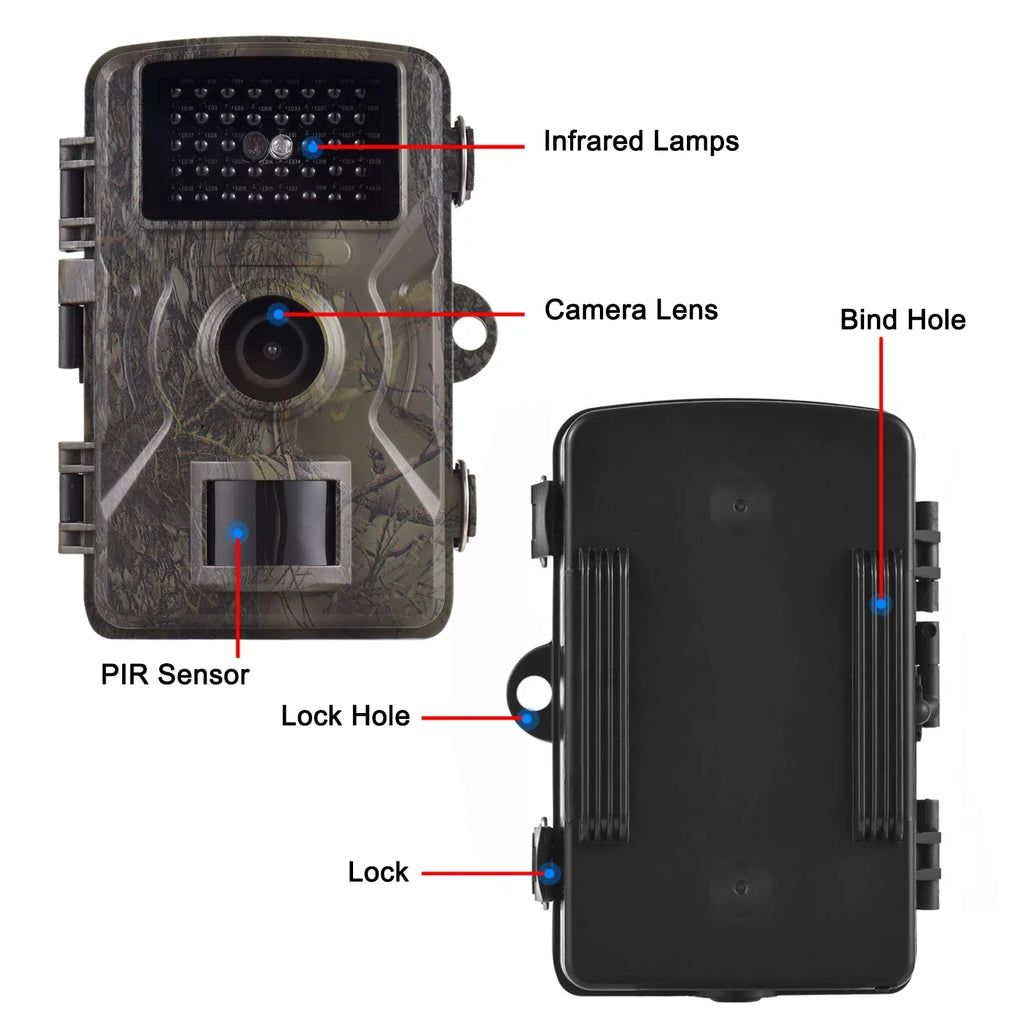 1080P Trail 16MP Wildlife Tracking with 2.0 cm TFT Color Screen 0.8s Trigger Time Supports Infrared Night Vision Motion Activated IP66 Waterproof