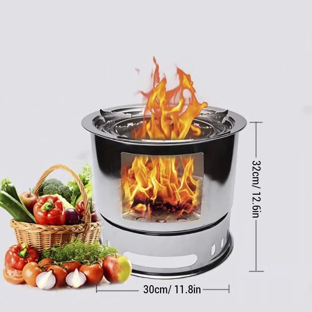 Versatile Camping Stove by [Brand]; Portable Wood Stove for Picnic Backpacking