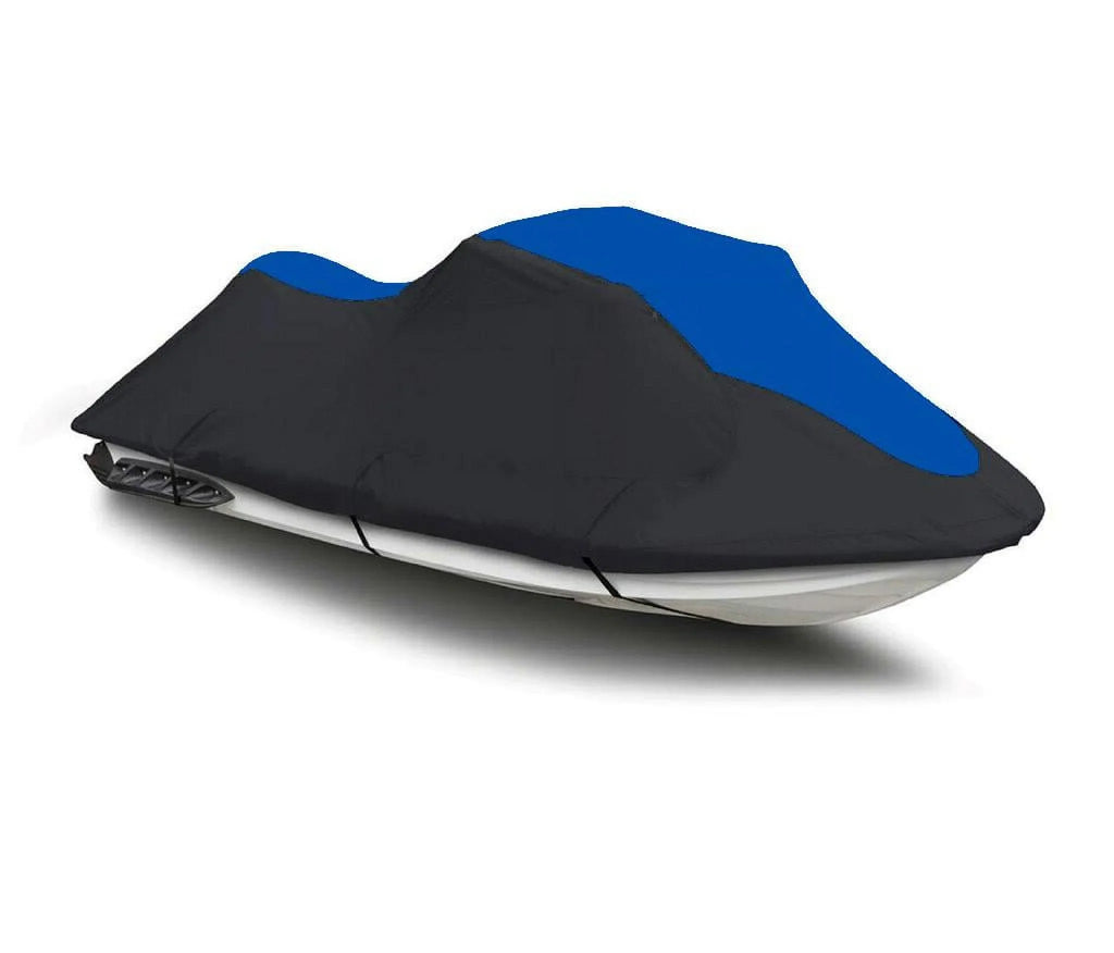 BLACK / BLUE HEAVY-DUTY; PWC 600D JET SKI Cover Compatible for Polaris SLT 700 1994 1995 1996 1997