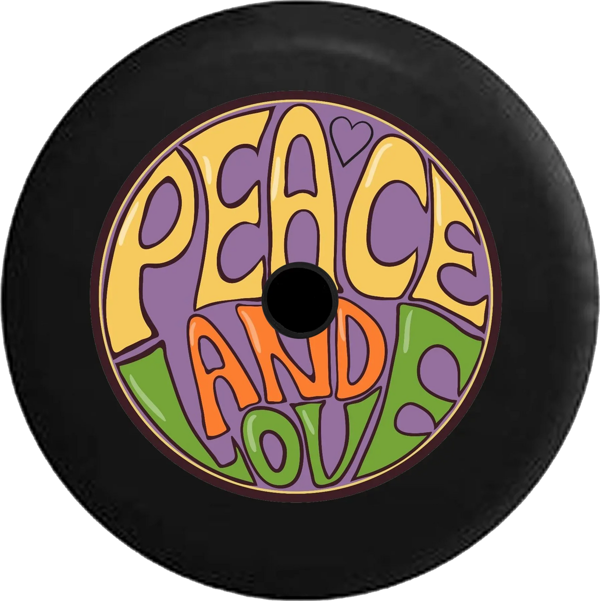 2018 2019 Wrangler JL Backup Camera Peace and Love Heart Hippie Bus Spare Tire Cover for Jeep RV 33 foot