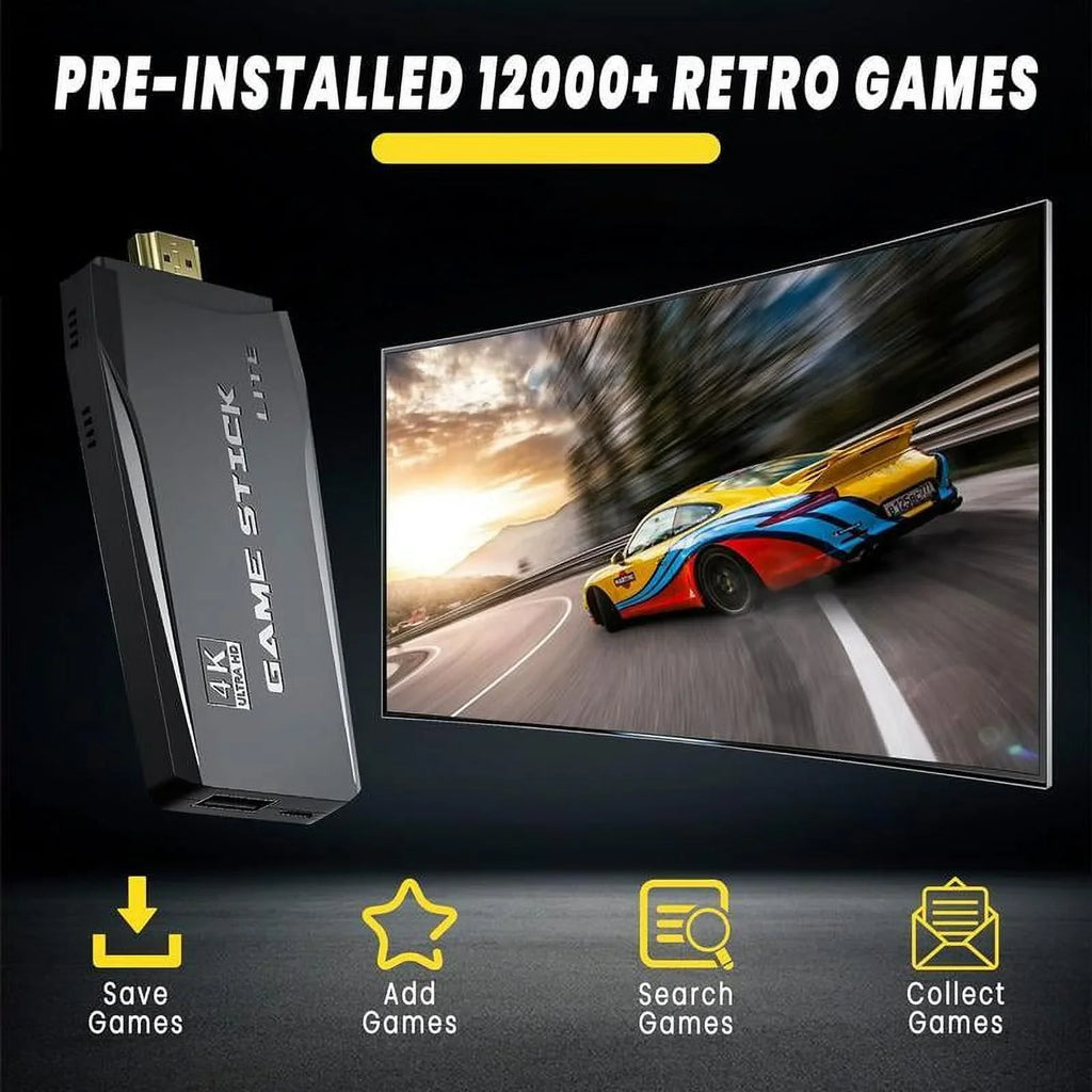 20;000+ Games Wireless Retro Game;4K HDMI Output Retro Video Game Console - Plug and PlayVideo Games; Retro Game Stick 4K Game Stick; Built in 64G Cards playstation5 ps5controller