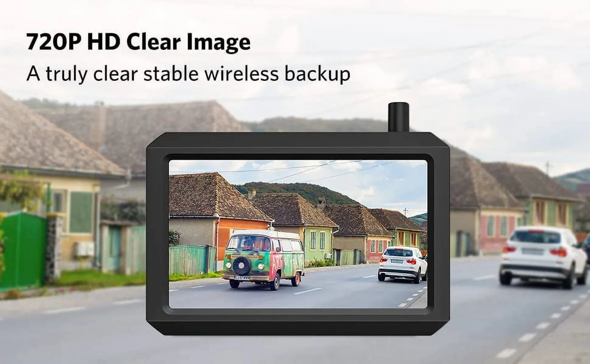 K7Pro HD Wireless Backup Camera for Trucks; Support 2 Cameras; 5″ TFT-LCD HD Monitor and Waterproof Rear View Camera for Car/SUV/Van/Mini RV/Pickup