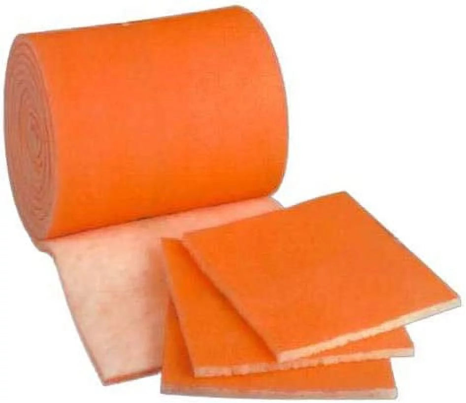 HVAC/Air Filter Media Roll; Orange/White MERV8 Polyester Media with a Heavy Dry Tackifier - 1 inch x 25 inch x 24 Foot