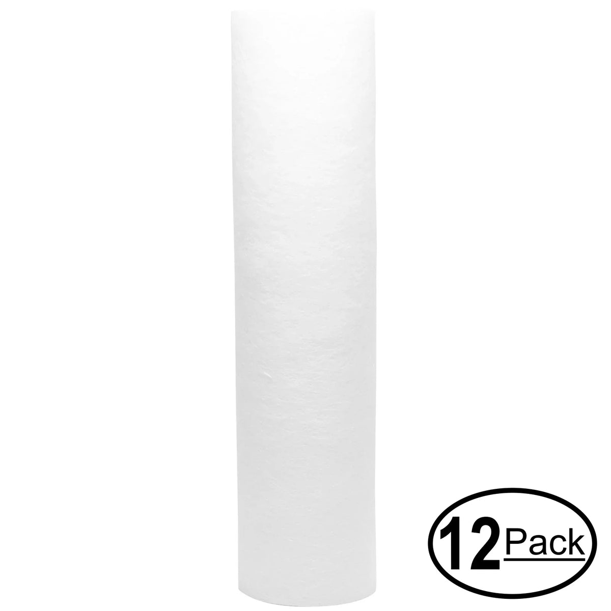 12-Pack Replacement for iSpring HC12 Polypropylene Sediment Filter - Universal 10-inch 5-Micron Cartridge for iSpring 123Filter Slimline Water Filter Housing Clear 10 #HC12 - Denali Pure Brand