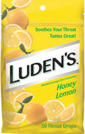 Luden's Throat Drops;Menthol Lozenge/ Oral Anesthetic Honey Lemon 30 ea (Pack of 6)
