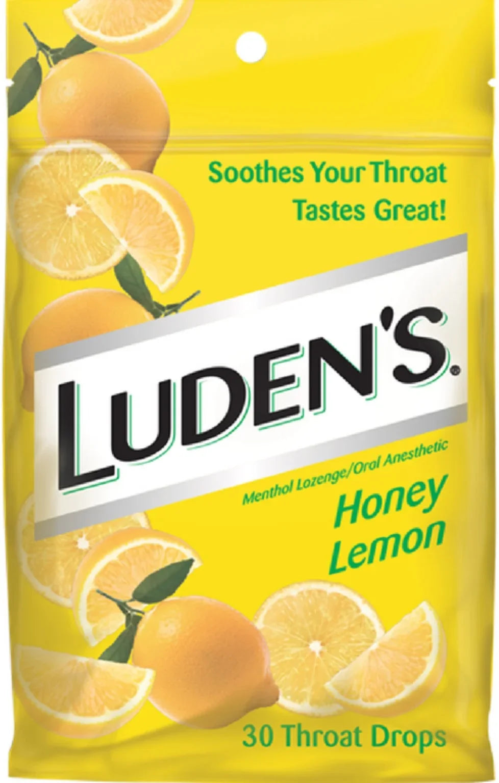 Luden's Throat Drops;Menthol Lozenge/ Oral Anesthetic Honey Lemon 30 ea (Pack of 6)