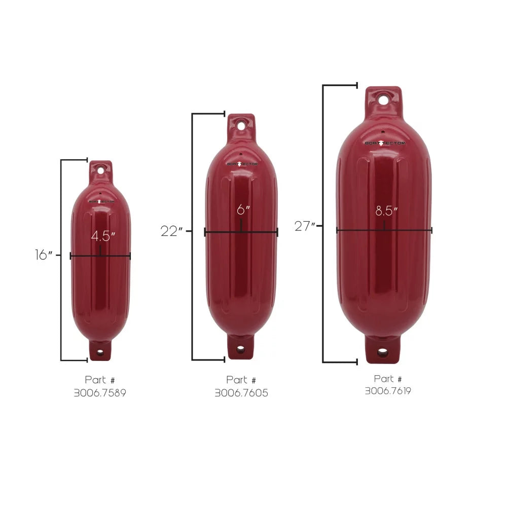 Extreme Max 3006.7589 BoatTector Expandable Fender Value 2-Pack - 4.5" x 16"; Cranberry