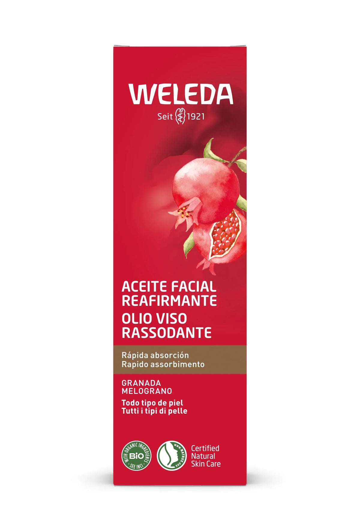 Weleda Face Care Plumping Oil; 1 Fluid Ounce; Plant Rich Moisturizer With Pomegranate Extract And Aloe Vera