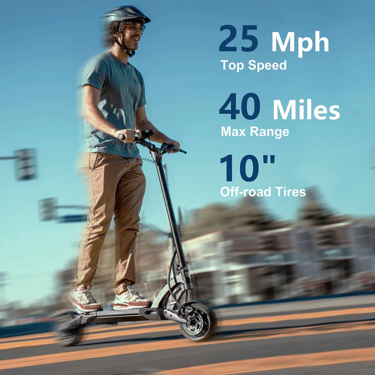 Kaabo Electric Scooter for Adults Mantis 10;High Performance Comfort Scooter with 25 Miles Range;Max Speed 19 MPH; Max Gear motor 500W;10 inch Wheels Black