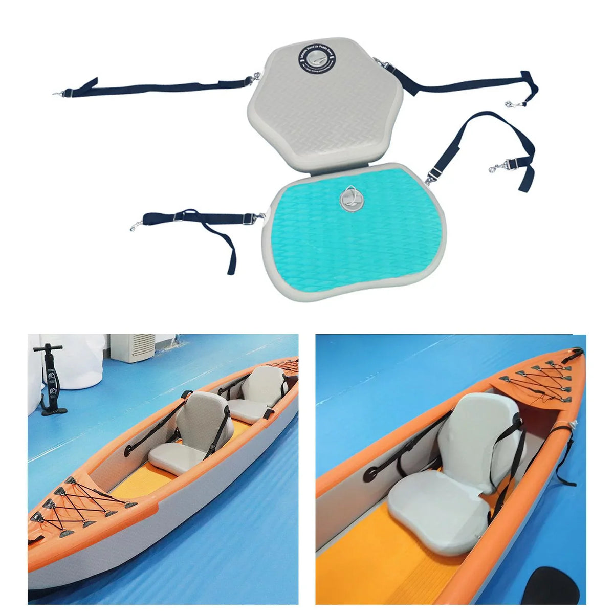 Blow-up Kayak Seat with Back Support Rowboats Universal Paddle Boards Seat