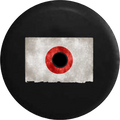 2018 2019 Wrangler JL Backup Camera Distressed Japan Flag Vintage Spare Tire Cover for Jeep RV 33 cm
