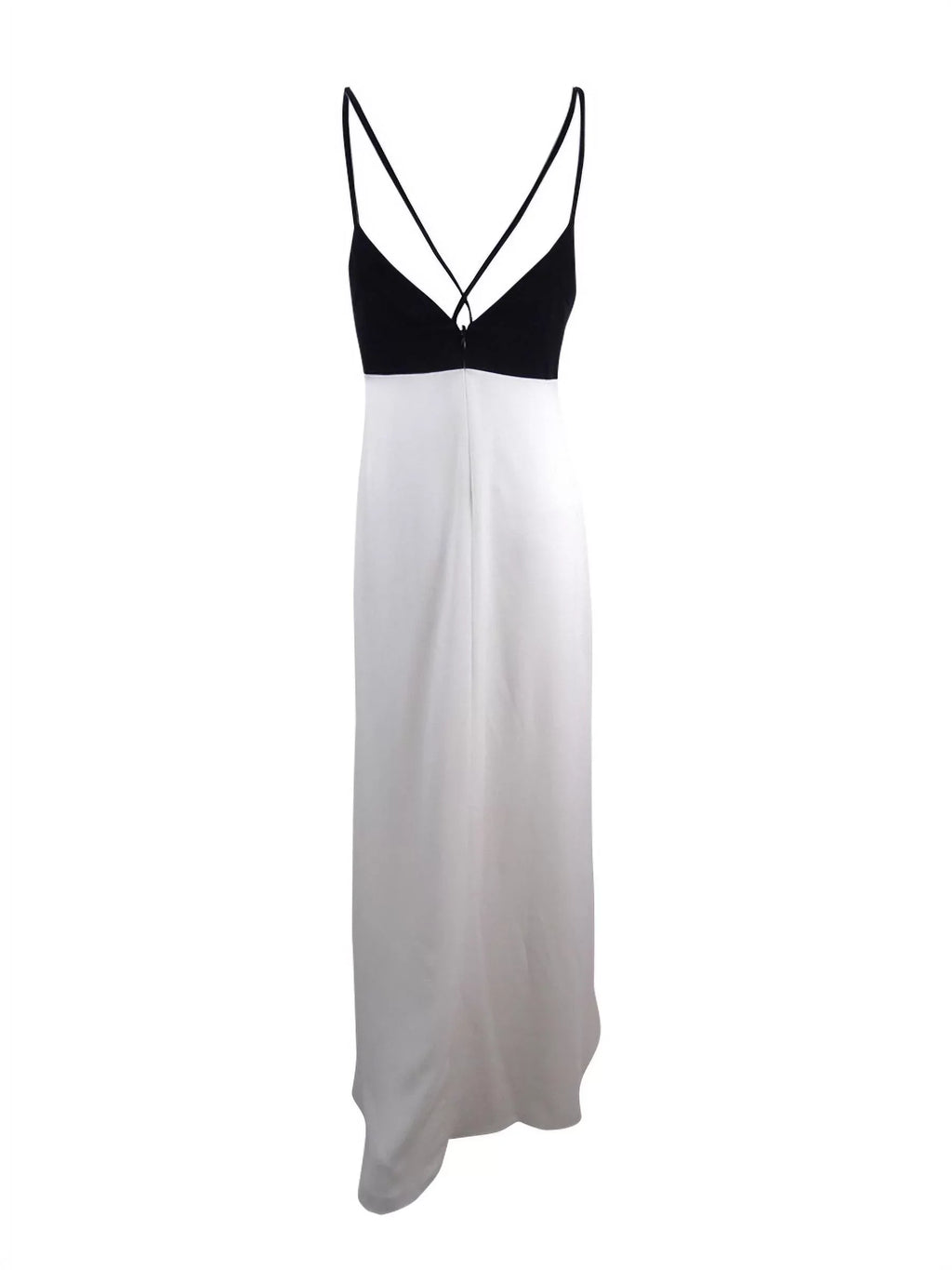 Jill Stuart Women's Colorblocked Double-Strap Gown (2; Black/Off-White)