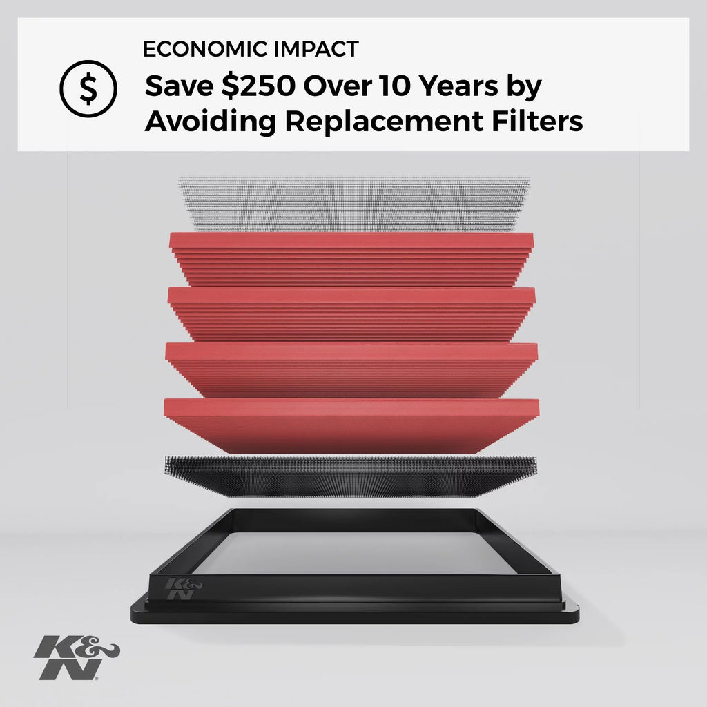 K&N Engine Air Filter: High Performance; Premium; Washable; Replacement Filter: 2007-2016 MINI (Cooper; Cooper Countryman; Cooper Paceman; MINI Cooper Clubman); 33-2386