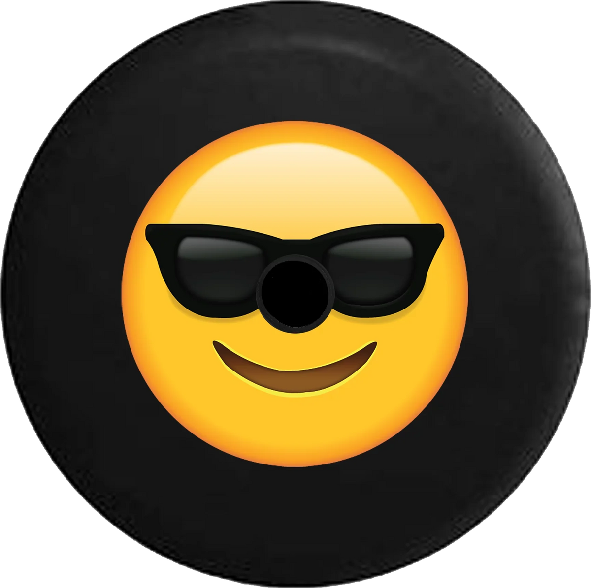 2018 2019 Wrangler JL Backup Camera Text Emoji Smiling Face Sunglasses Cool Summer Spare Tire Cover for Jeep RV 32 foot