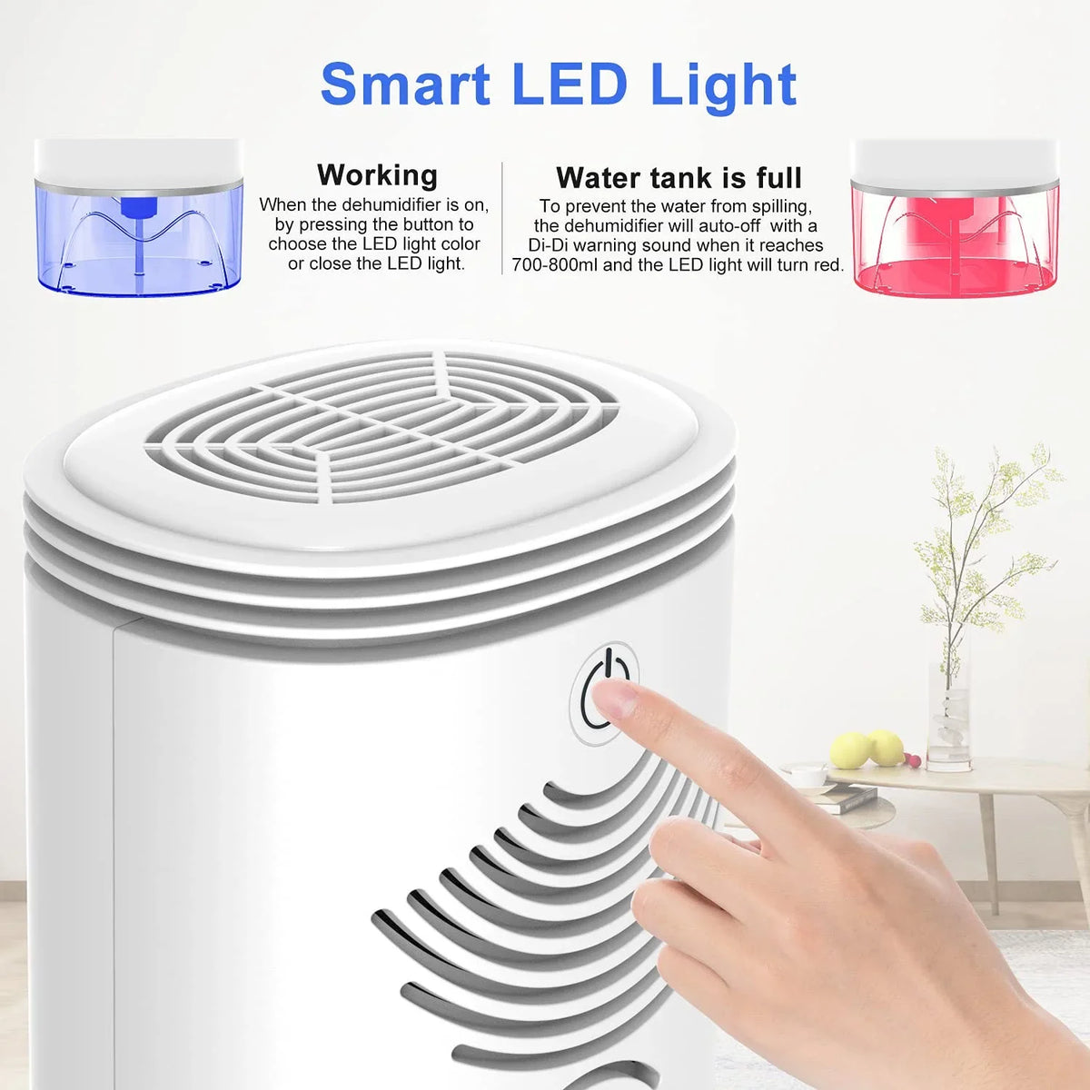 Dehumidifier TOMERSUN 2600 Cubic Feet(280 sq ft) Small Dehumidifiers for home 35oz Mini Dehumidifier for home;Basement;Bathroom; Closet;RV;Bedroom;Kitchen