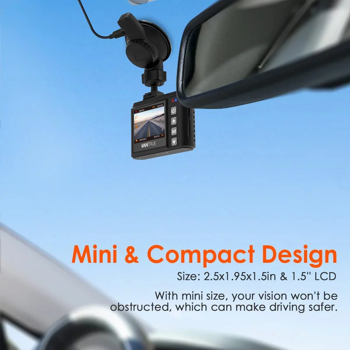 (Vantrue 128GB included)Vantrue N1 Pro Mini Dash Cam Full HD 1920x1080P Car Dash Camera 1.5 inch 160 DashCam with Sony Night Vision Sensor; 24 Hours Parking Mode; Motion Sensor; Collision Detection