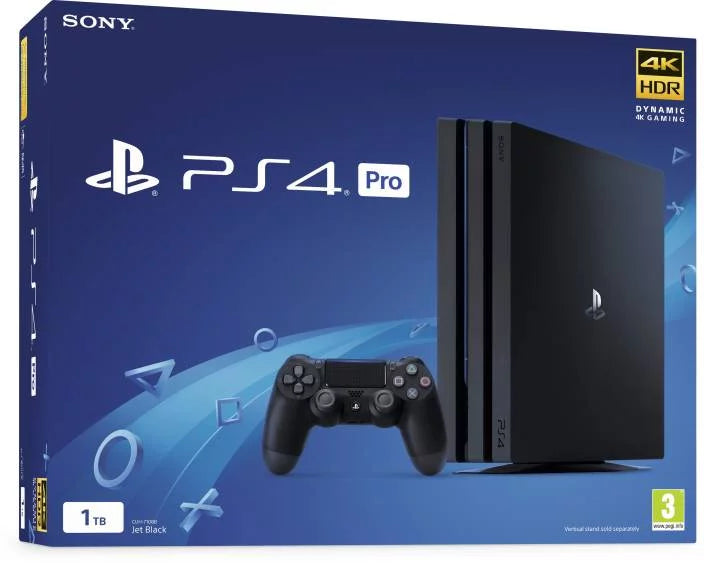 Sony PlayStation 4 PRO 1TB Gaming Console Black; Headset With Cleaning Kit Like New