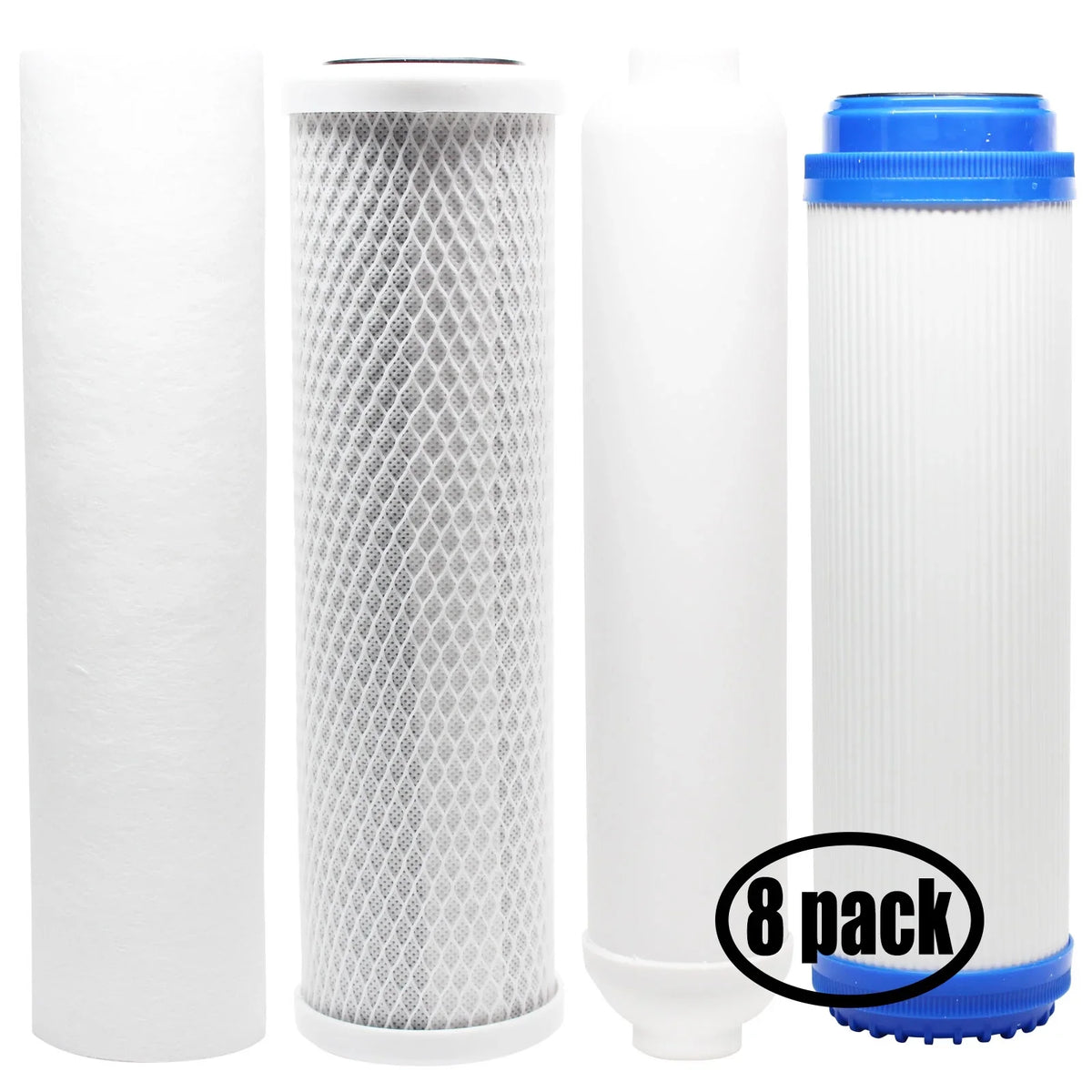 8-Pack Replacement for Filter Kit for Expres Water RO5MXG RO System - Includes Carbon Block Filter; PP Sediment Filter; GAC Filter & Inline Filter Cartridge - Denali Pure Brand
