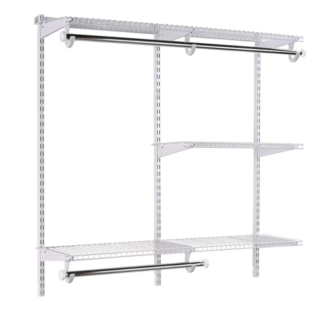 Rubbermaid Configurations 4 to 8 Ft Custom Closet Organizer Kit; White (2 Pack)