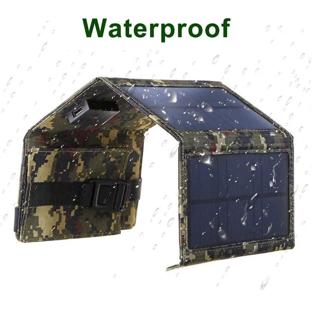 Paddsun 80W USB Solar Panel Folding Power Bank Outdoor Camping Hiking Phone Charger