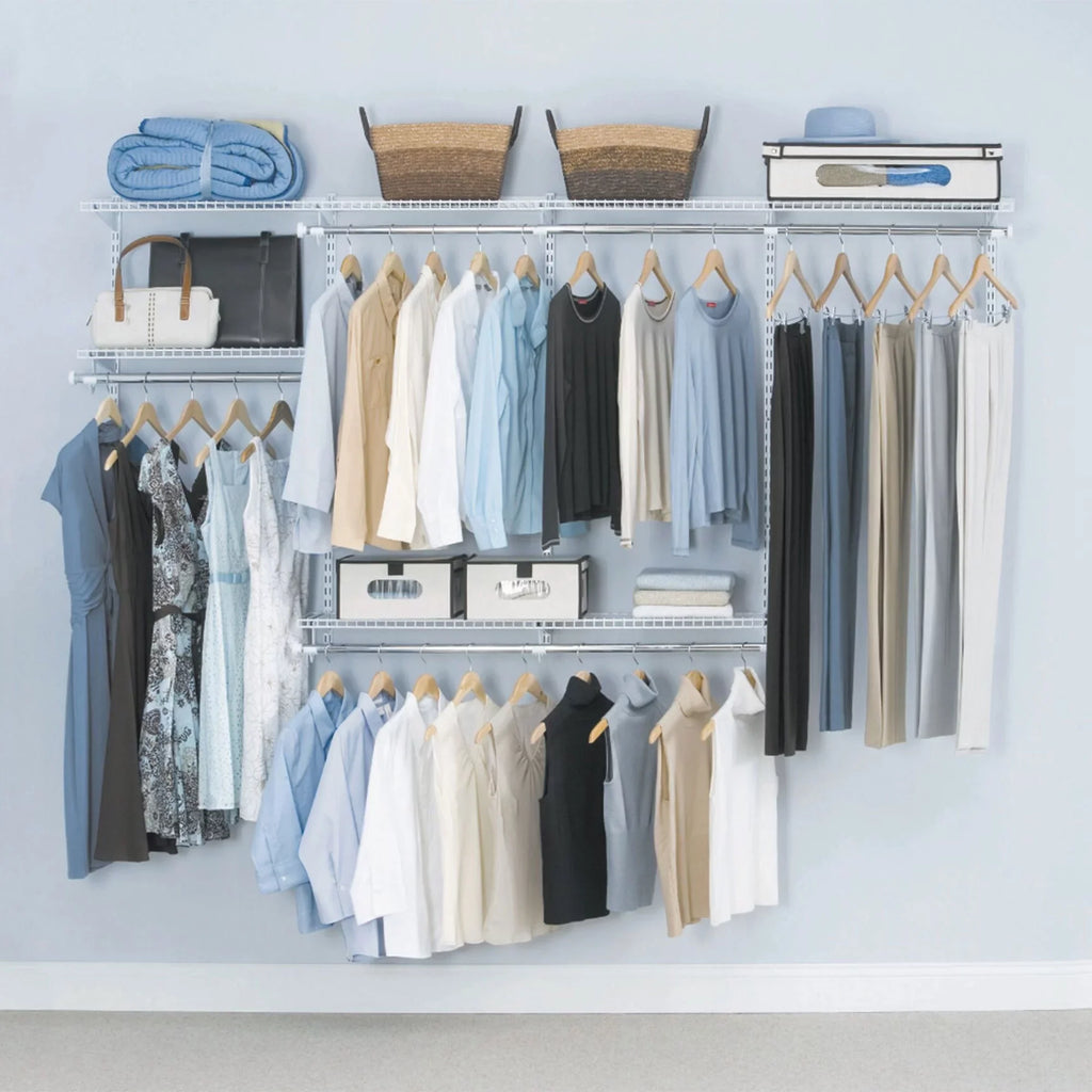 Rubbermaid Configurations 4 to 8 Ft Custom Closet Organizer Kit; White (2 Pack)