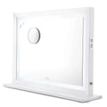 Impressions Vanity Makeup Mirror Liane V. Pro with Speakers and Dimmer Switch; Lighted Desk Mirror with Outer Metal Frame and 3X Magnified Mirror for Tabletop or Wall Mount (White)