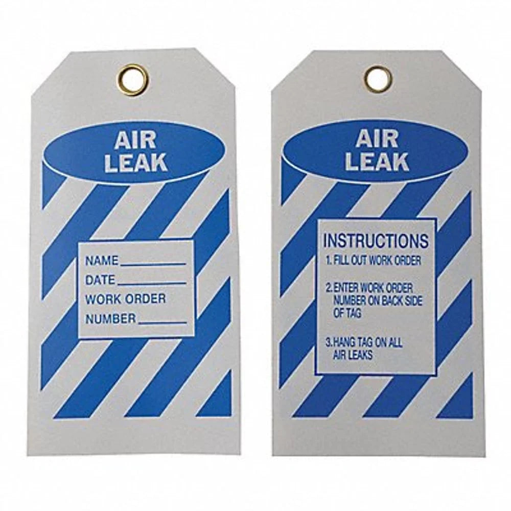 1PACK Sim Supply Air Leak Tag;5-3-4 x 3 In;Bl-Wht;PK10 8CV32 8CV32 ZO-G4223292