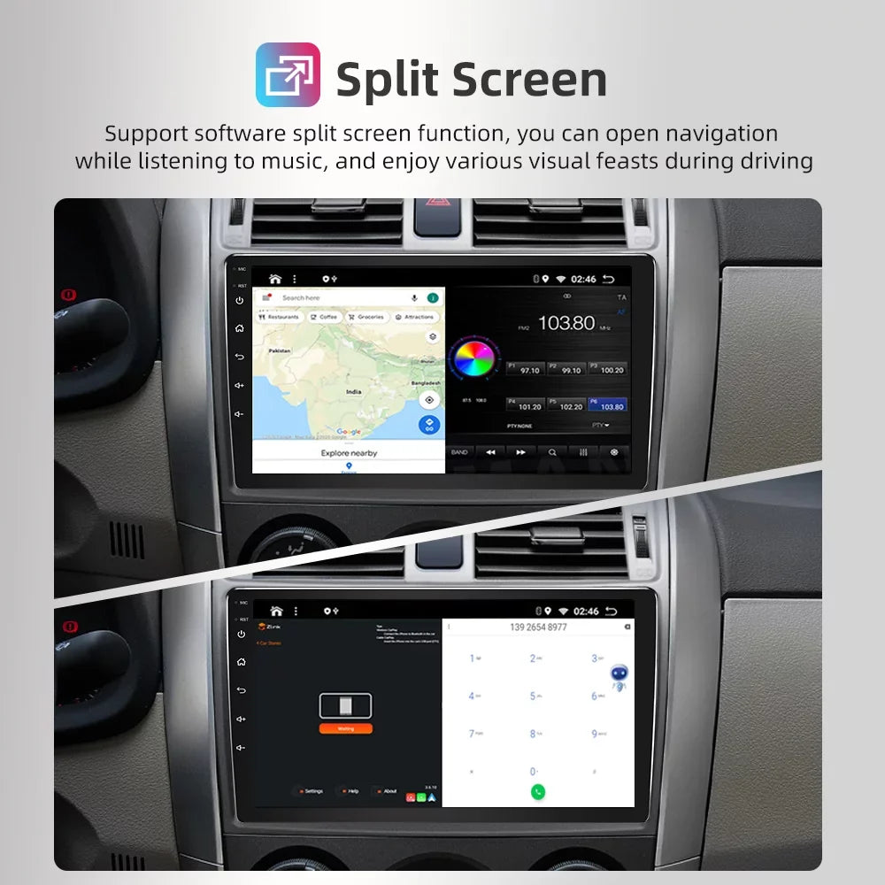 For 2011-2014 Toyota Sienna Radio; Roinvou Android Wireless CarPlay Car Stereo with Android Auto 9 cm Touch Screen Bluetooth Car Radio Support Mirror Link GPS WiFi 2+32G