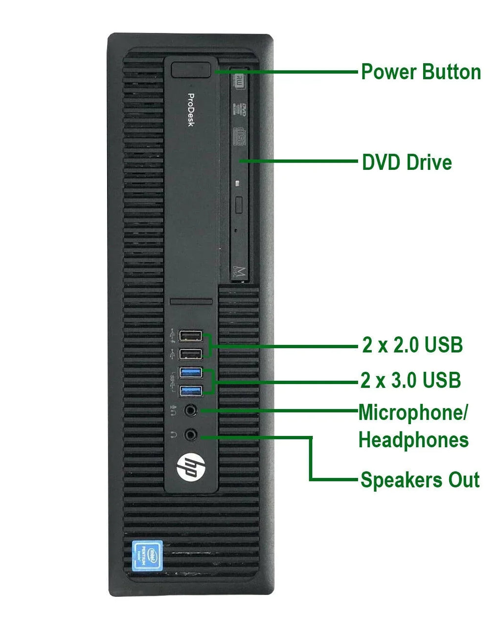 Pre-Owned HP 600 G2 Desktop Computer Intel Pentium G4400 3.3GHz CPU 8GB Ram; 120GB SSD; 1TB HDD; Keyboard & Mouse; WiFi; DVD; Win10 Pro PC (Refurbished)